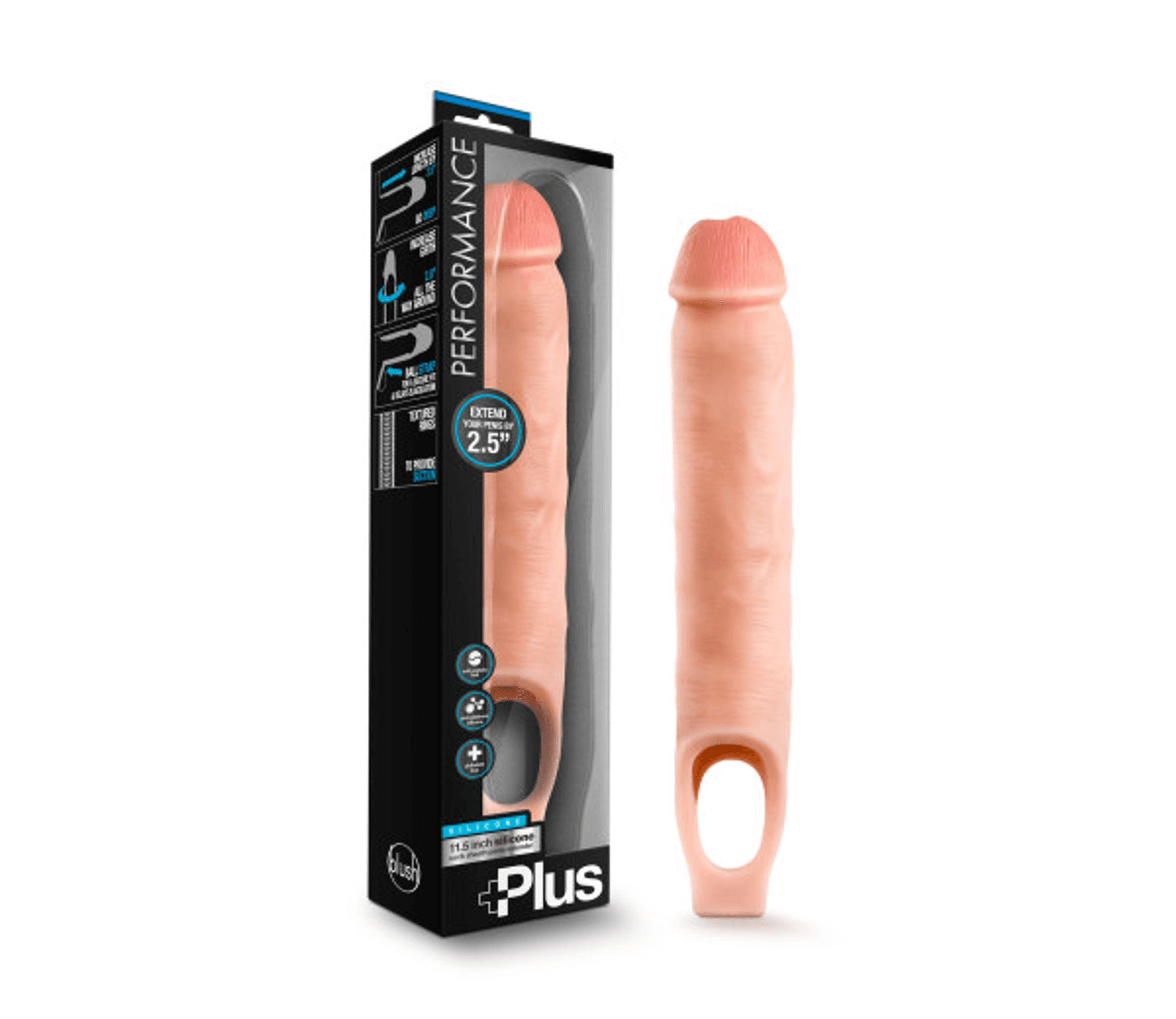 PERFORMANCE PLUS 11.5IN SILICONE COCK SHEATH PENIS EXTENDER VANILLA