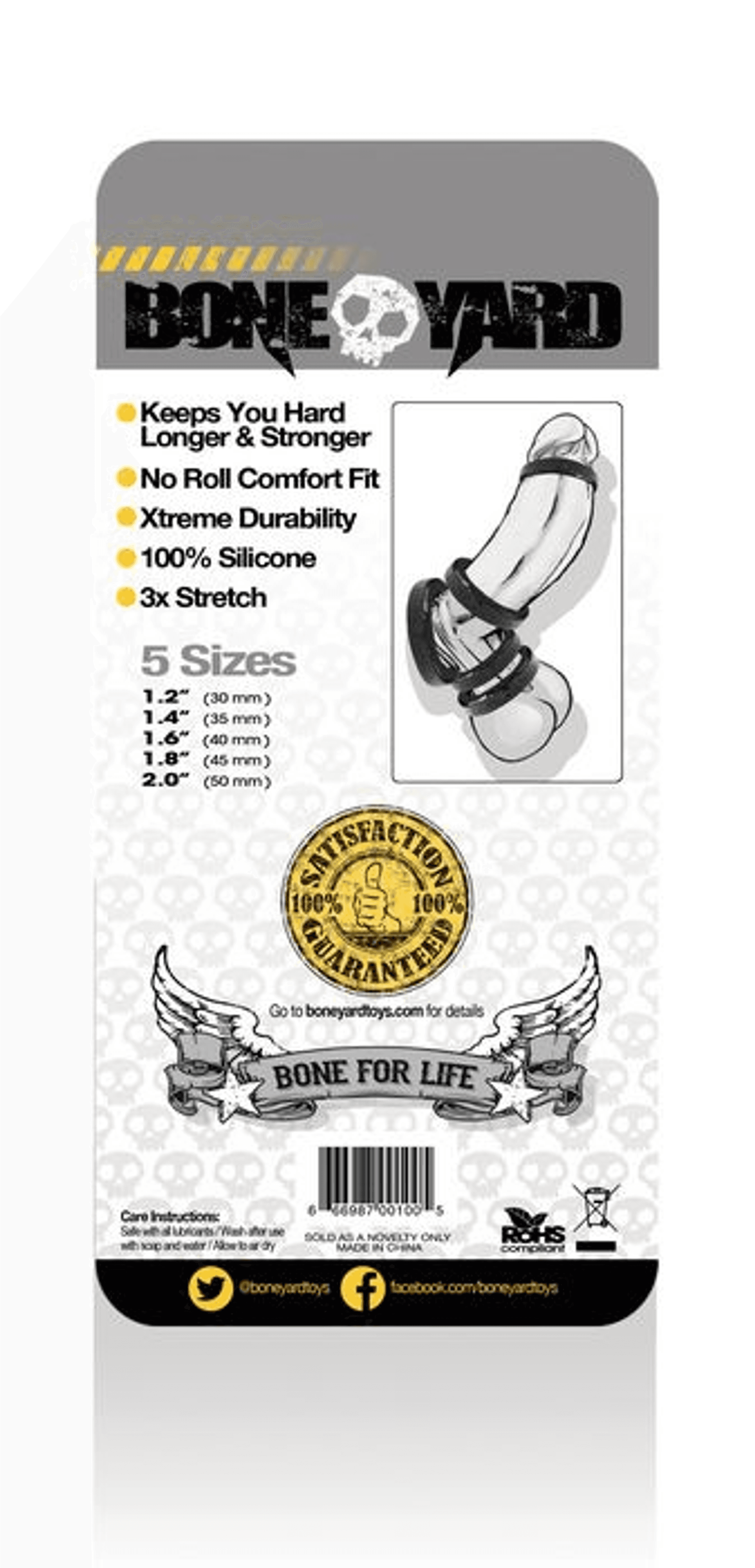 BONEYARD SILICONE RING 5PC KIT BLACK
