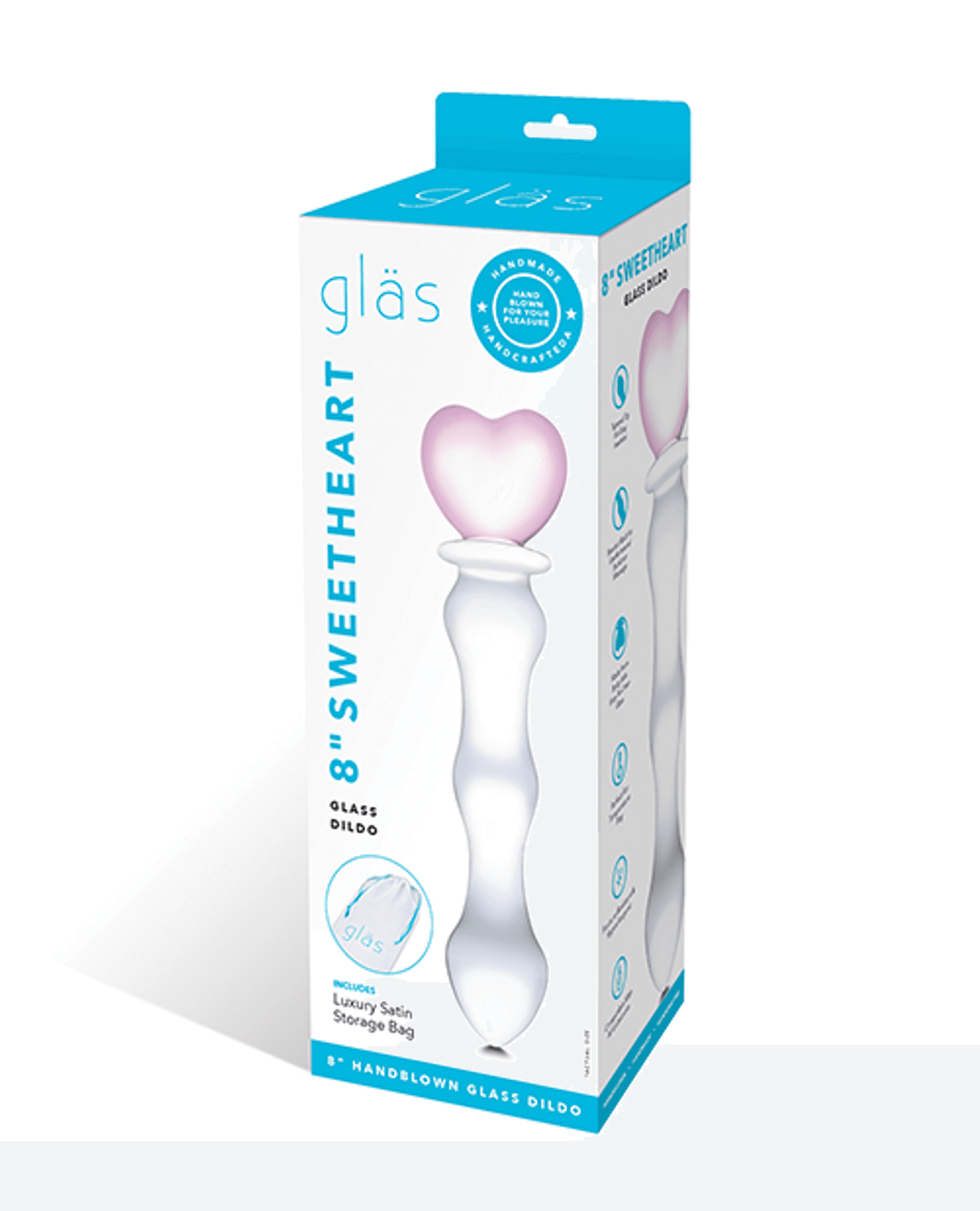GLAS 8 SWEETHEART GLASS DILDO "