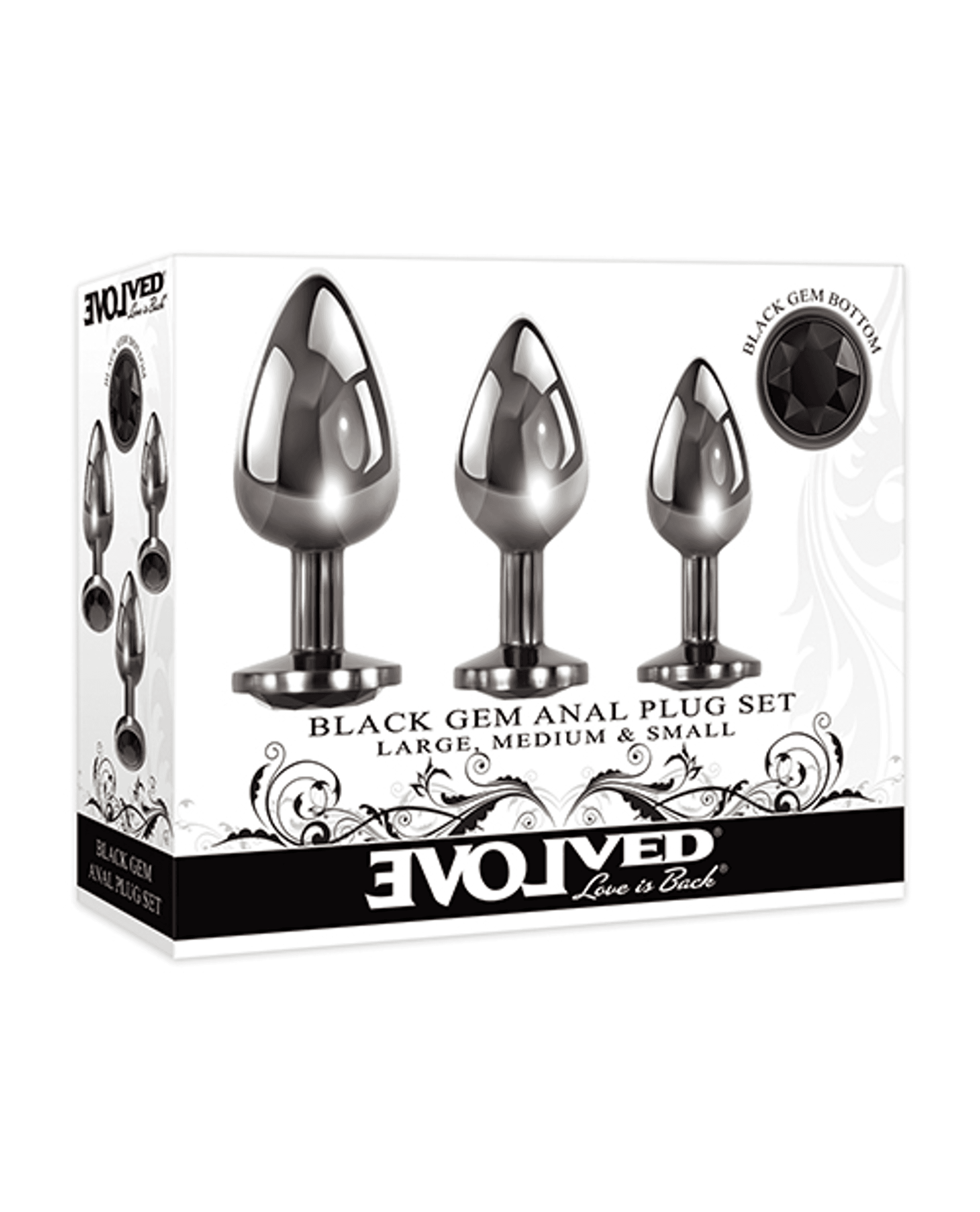 EVOLVED GEM BLACK ANAL PLUG SET