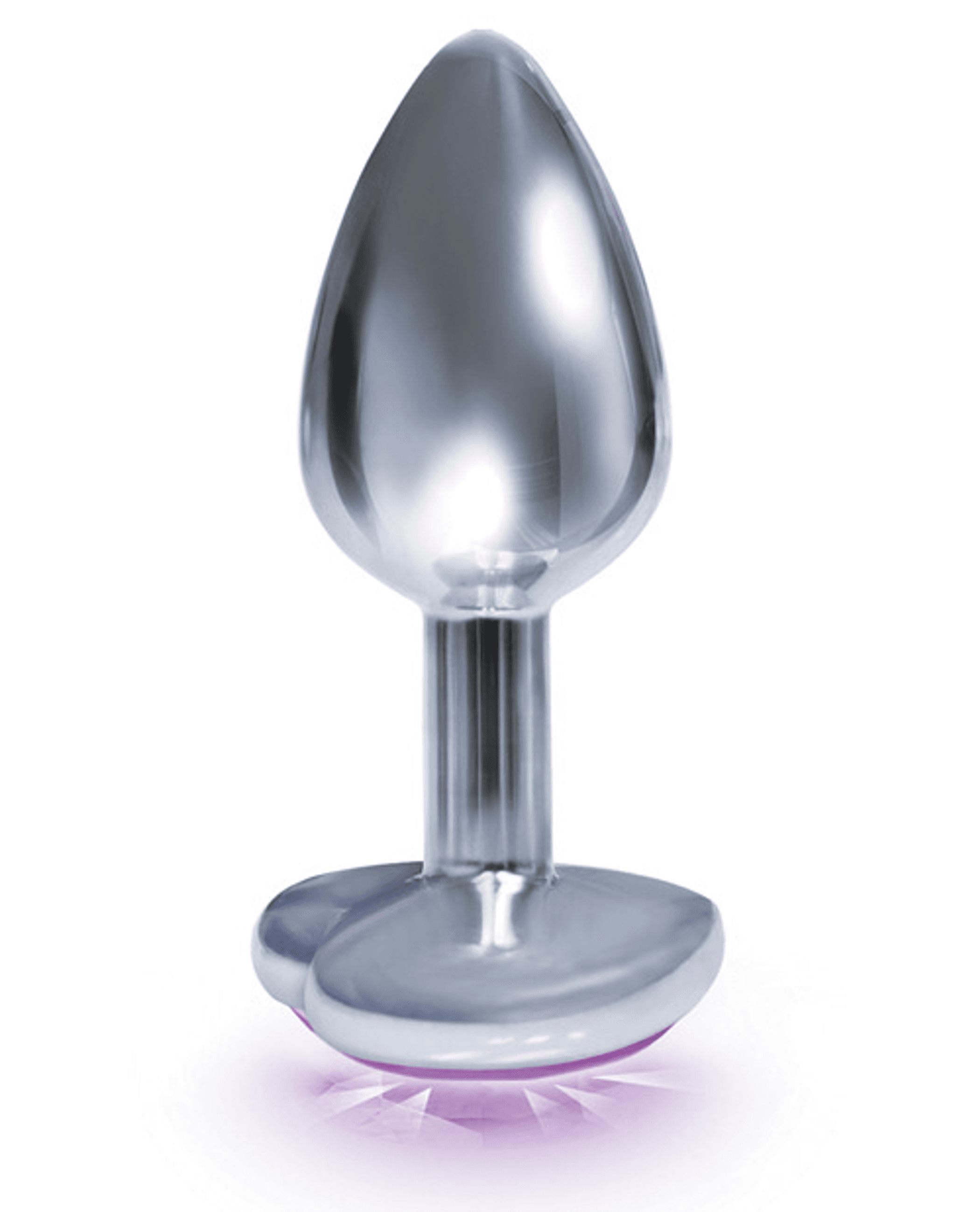 9'S SILVER STARTER HEART BEJEWELED STEEL PLUG VIOLET
