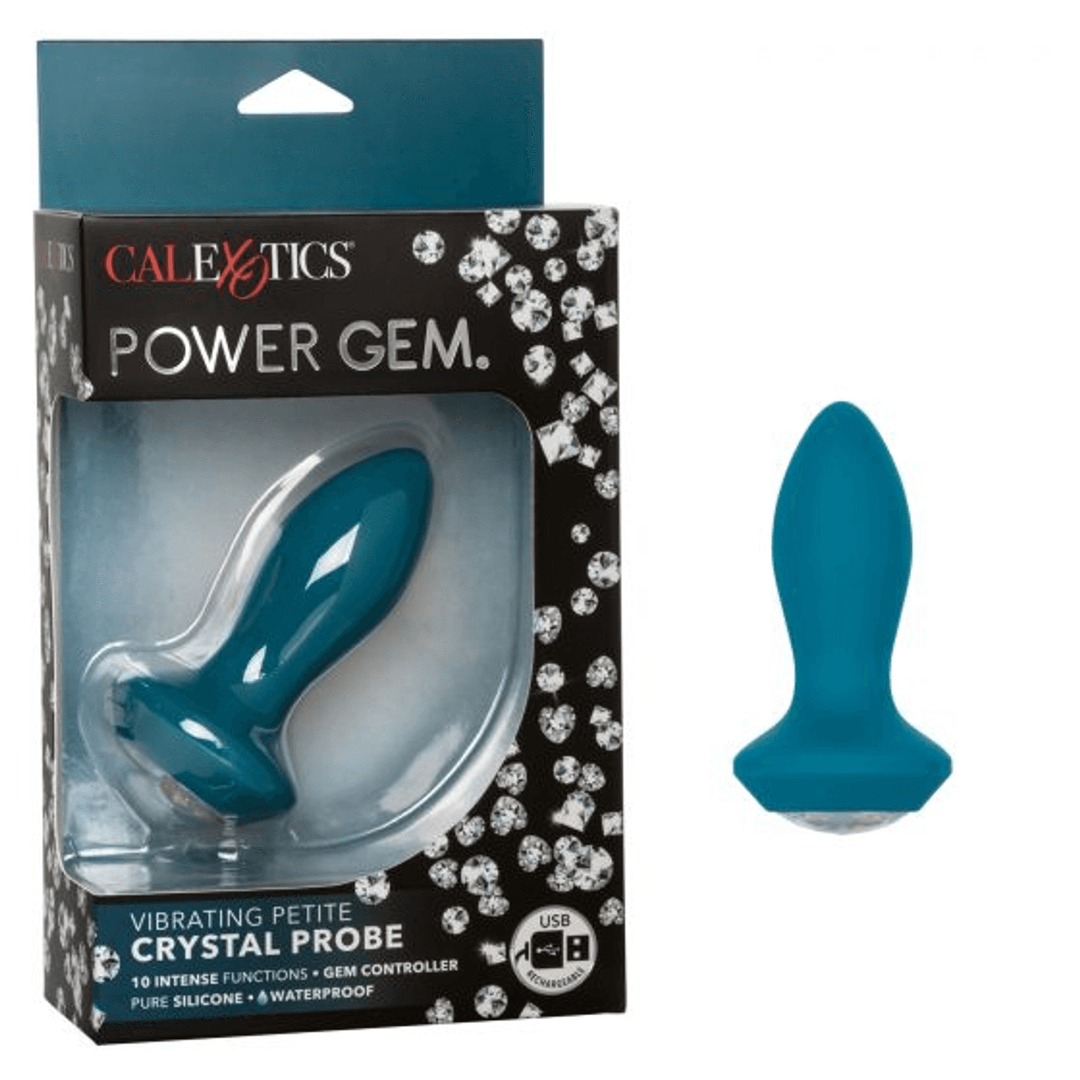 POWER GEM VIBRATING PETITE CRYSTAL PROBE- BLUE