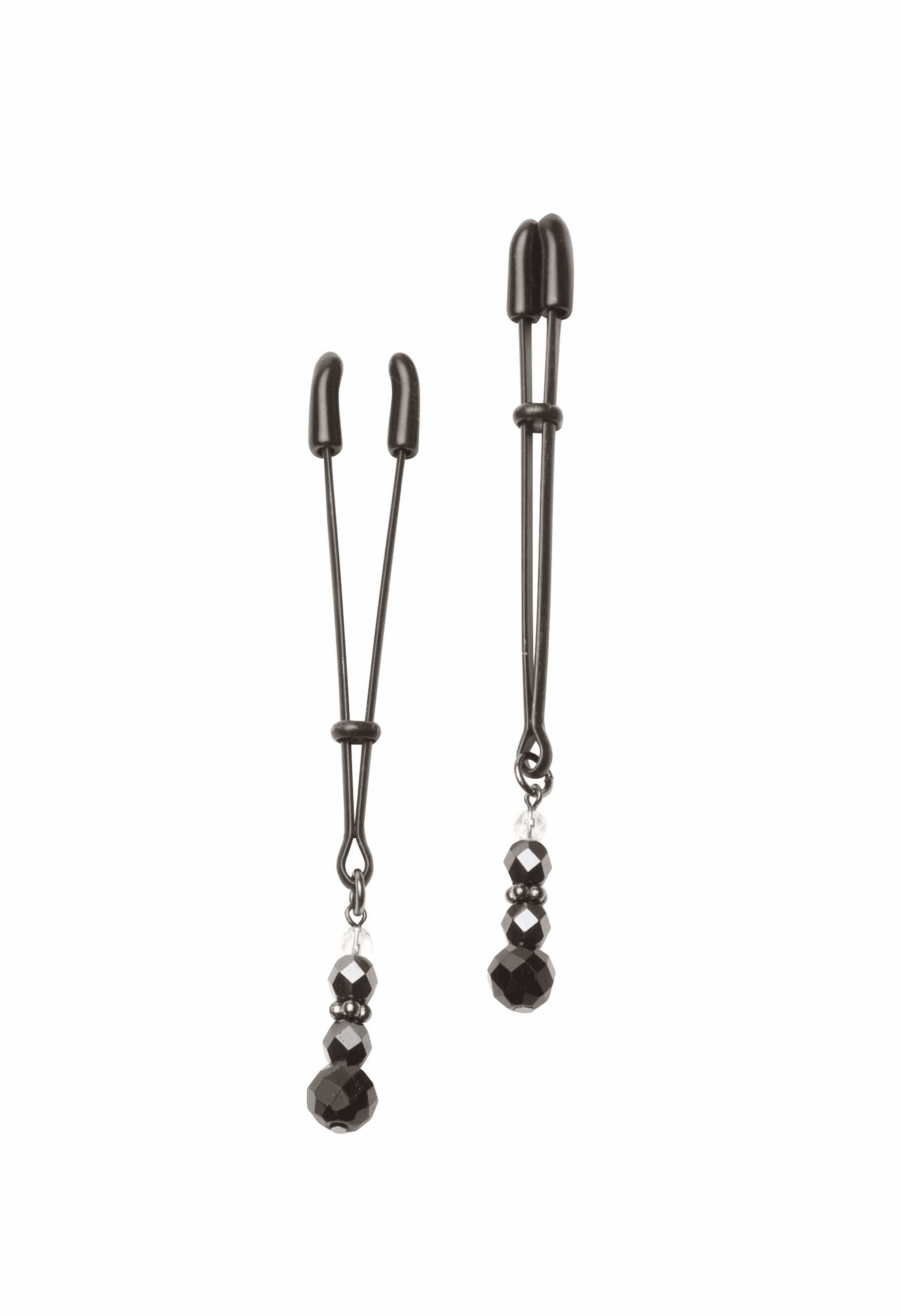BLACK TWEEZER CLAMP BLACK W/BEADS