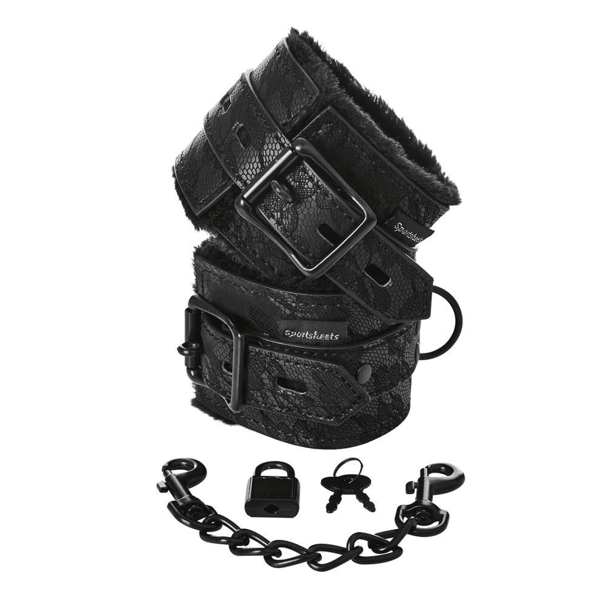 SINCERELY LACE FUR LINED HAND CUFFS