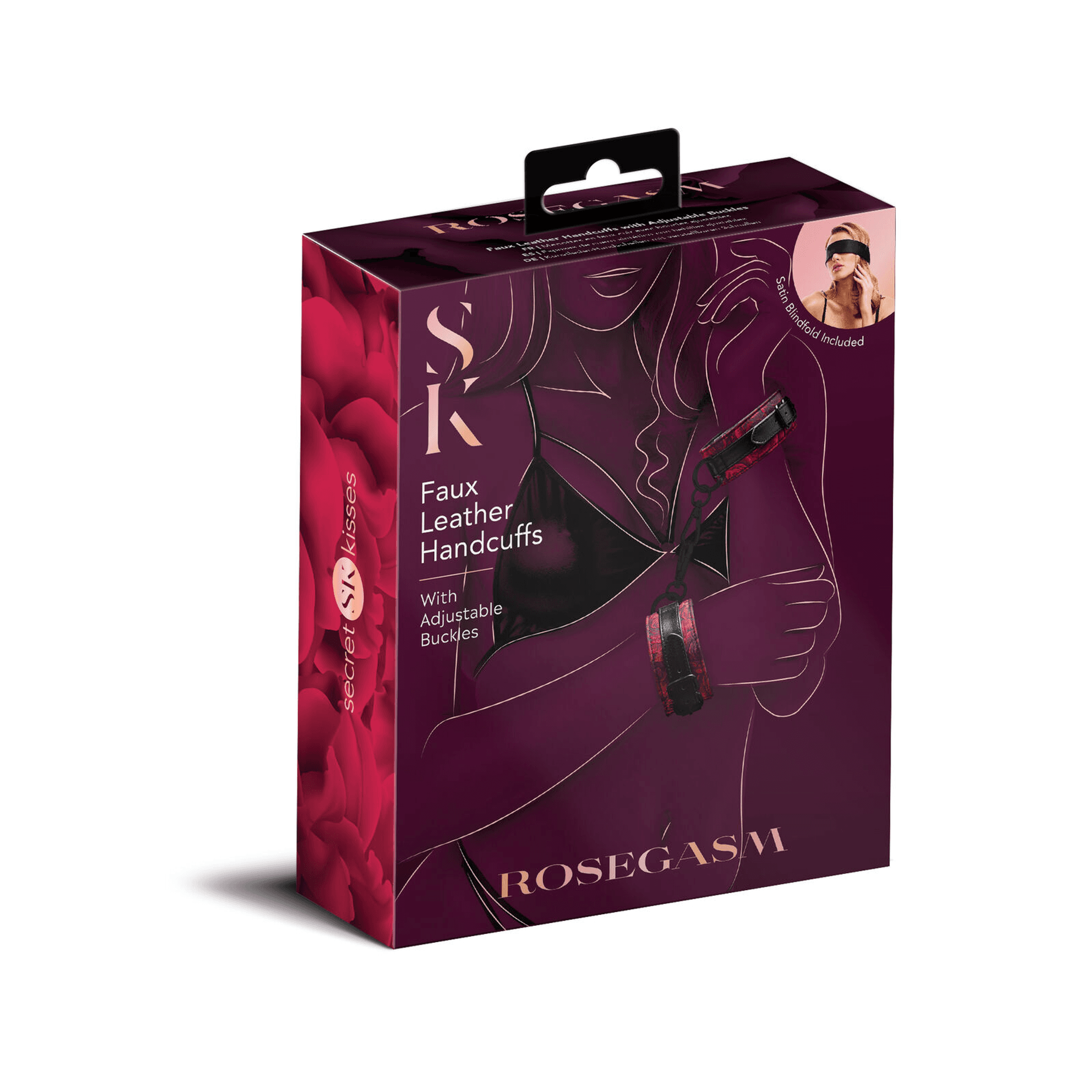 ROSEGASM BUCKLE CUFFS W/ SATIN BLINDFOLD