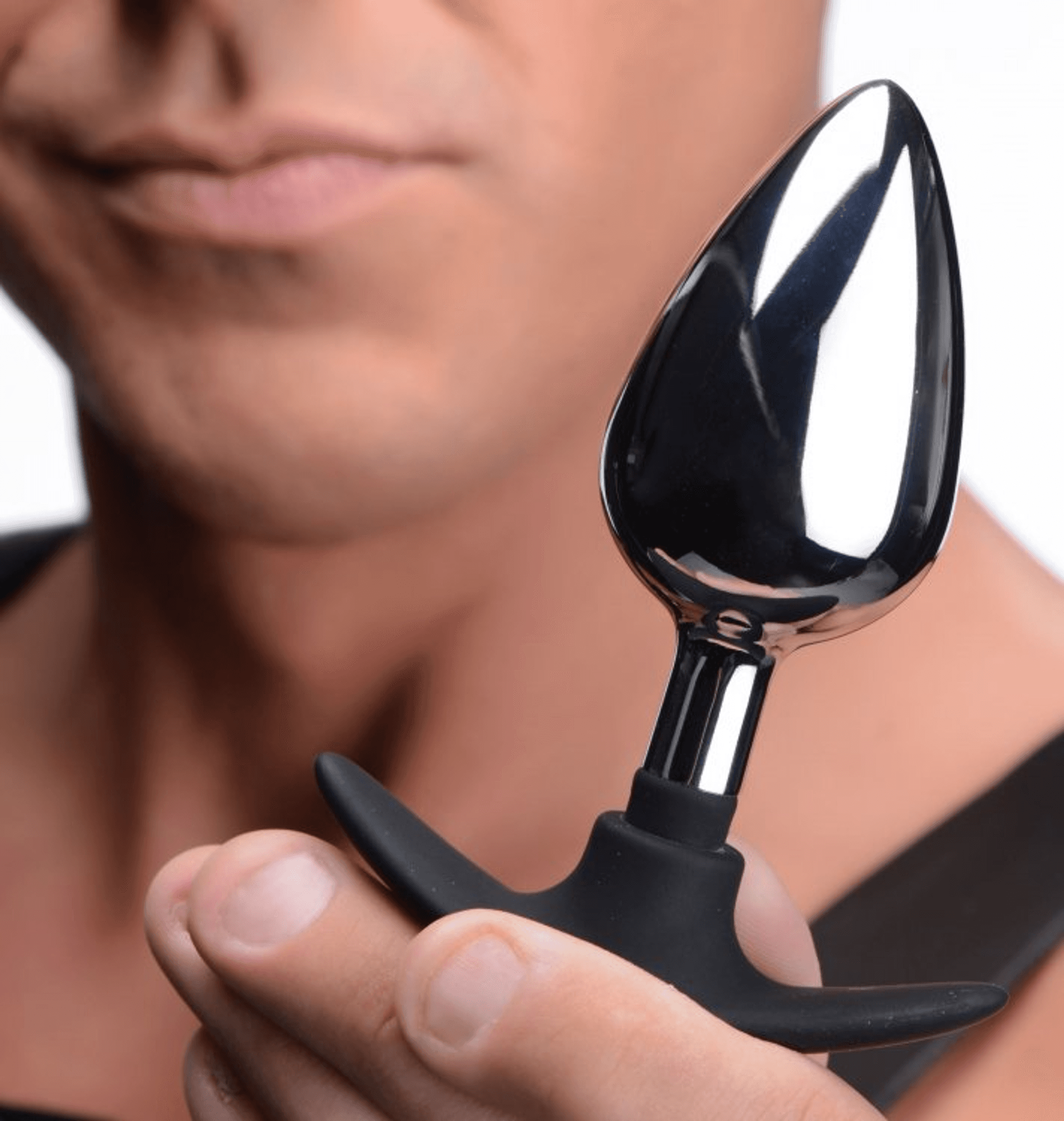 MASTER SERIES DARK INVADER METAL & SILICONE ANAL PLUG LARGE