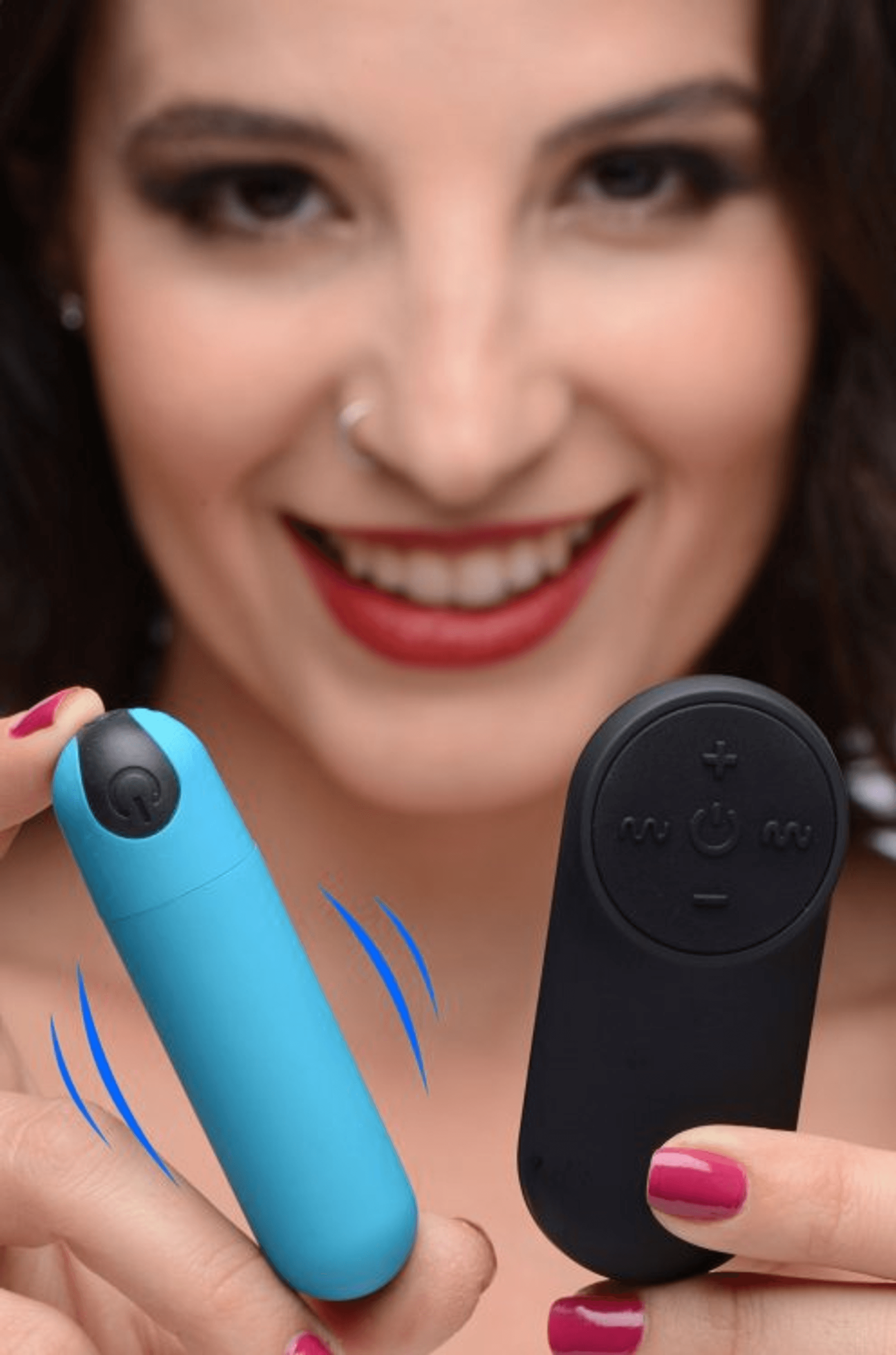 BANG! VIBRATING BULLET W/ REMOTE CONTROL BLUE