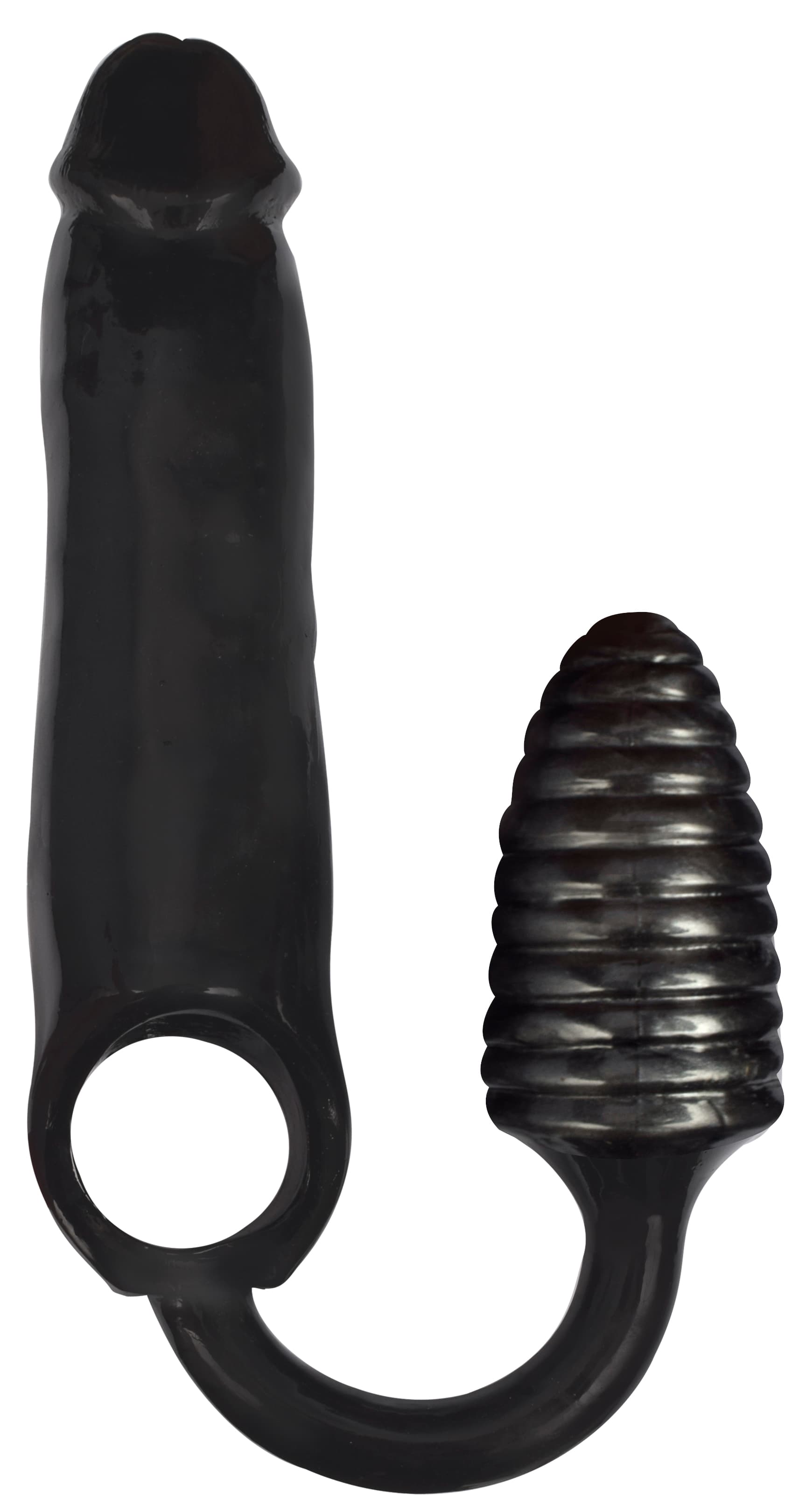 XXXPander Sheath with Ribbed Plug - Black