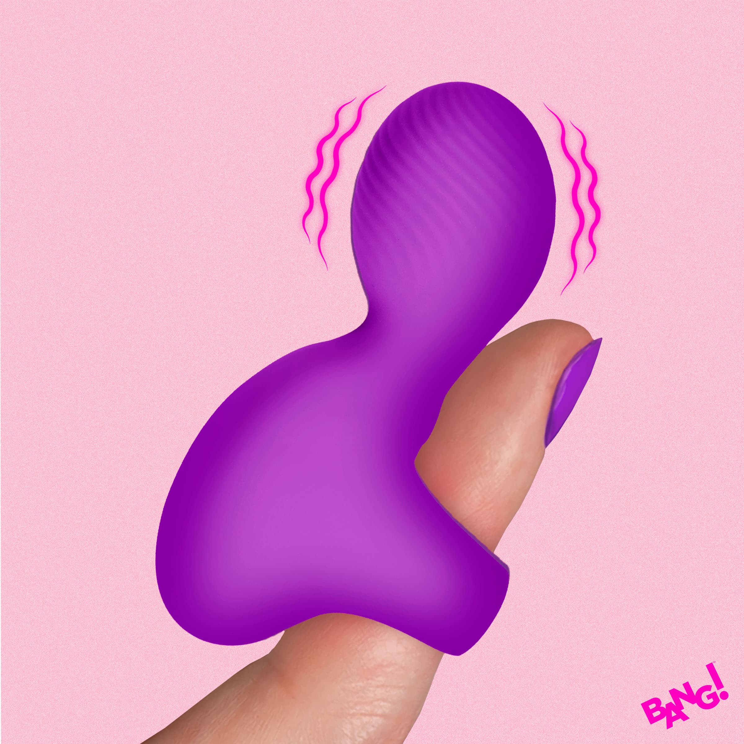 Silicone Finger Vibrator - Purple