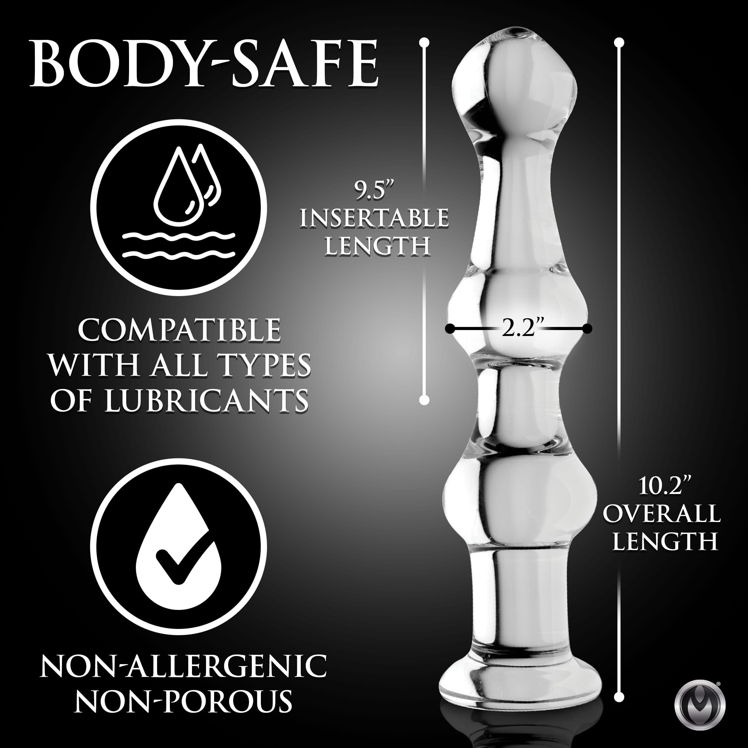 Mammoth 3 Bumps Glass Dildo