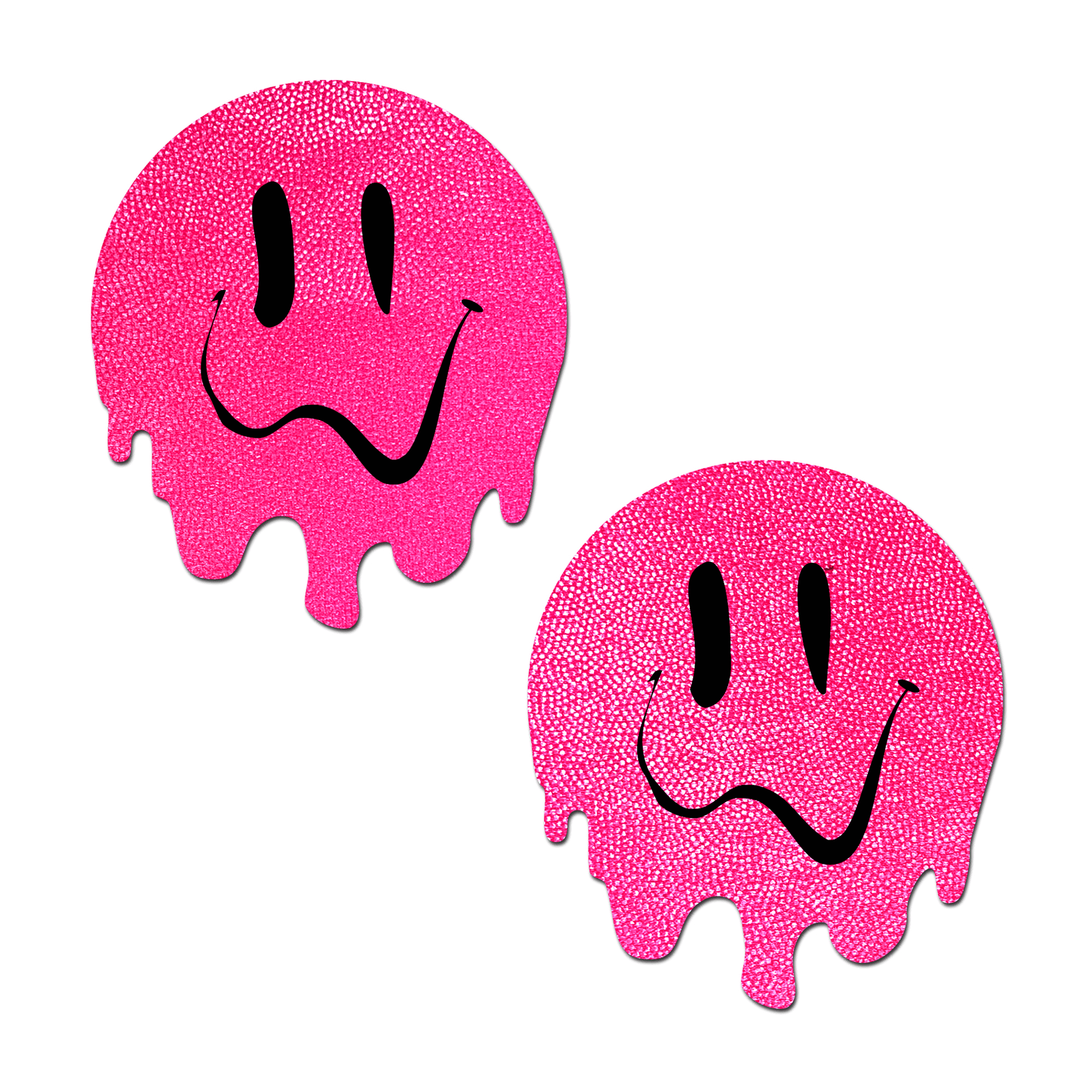 PASTEASE MELTY SMILEY FACE NEON PINK PASTIES
