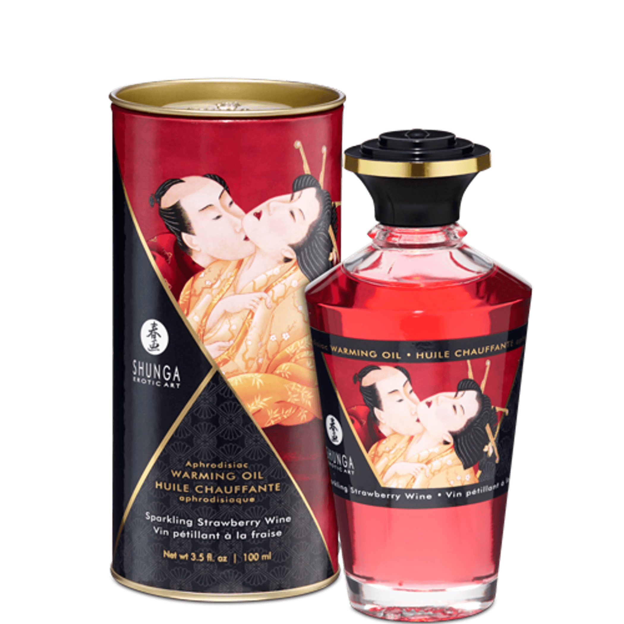 WARMING MASSAGE OIL SPARKLING STRAWBERRY WINE 3.5 OZ