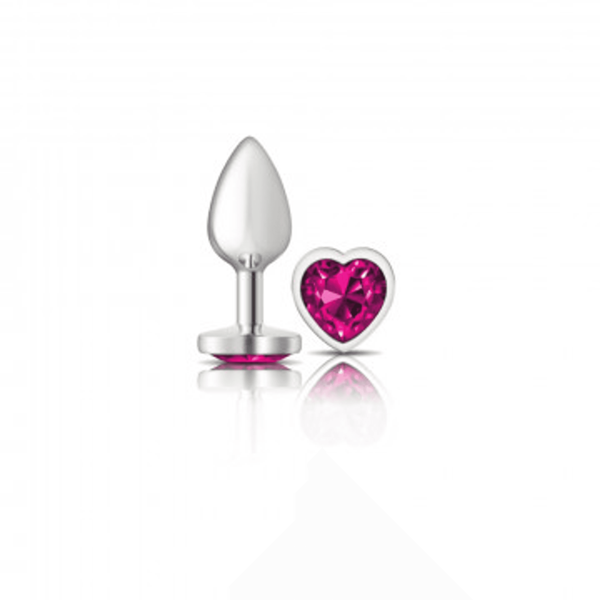 CHEEKY CHARMS HEART BRIGHT PINK SMALL SILVER PLUG